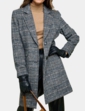 Two Button Check Design Coat - Black & White