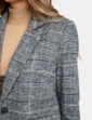 Two Button Check Design Coat - Black & White