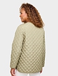 Diamond Quilted Collarless Jacket - Khaki