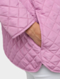 Diamond Quilted Collarless Jacket - Mauve