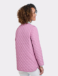 Diamond Quilted Collarless Jacket - Mauve