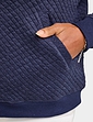 Mock Quilt Jersey Zip Jacket - Navy