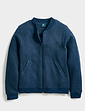 Mock Quilt Jersey Zip Jacket - Navy