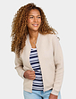 Mock Quilt Jersey Zip Jacket - Putty