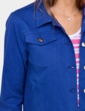 Stretch Cotton Western Style Jacket - Cobalt