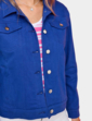 Stretch Cotton Western Style Jacket - Cobalt