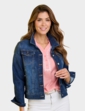 Stretch Cotton Western Style Jacket - Denim