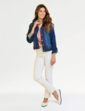 Stretch Cotton Western Style Jacket - Denim