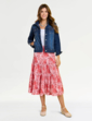 Stretch Cotton Western Style Jacket - Denim