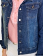 Stretch Cotton Western Style Jacket - Denim