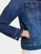 Stretch Cotton Western Style Jacket - Denim