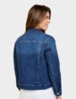 Stretch Cotton Western Style Jacket - Denim