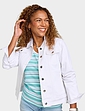 Stretch Cotton Western Style Jacket - White