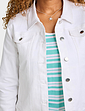 Stretch Cotton Western Style Jacket - White