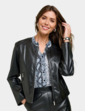 Faux Leather Zip Jacket - Black