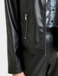 Faux Leather Zip Jacket - Black