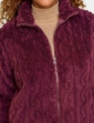 Cable Design Supersoft Fleece Jacket - Burgundy