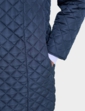 Longline Lightly Quilted Collarless Jacket - Navy