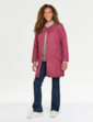 Longline Lightly Quilted Collarless Jacket - Wine