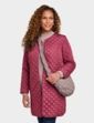 Longline Lightly Quilted Collarless Jacket - Wine
