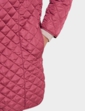 Longline Lightly Quilted Collarless Jacket - Wine