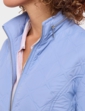 Mock Quilt Concealed Hood Zip Jacket - Blue