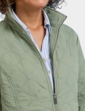 Mock Quilt Concealed Hood Zip Jacket - Soft Green