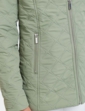Mock Quilt Concealed Hood Zip Jacket - Soft Green