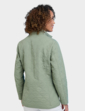 Mock Quilt Concealed Hood Zip Jacket - Soft Green