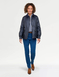 Wax Effect Fleece Lined Jacket - Navy