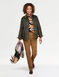 Wax Effect Fleece Lined Jacket - Olive