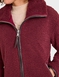 Teddy Fleece Jacket with Faux Leather Trim - Wine