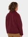 Teddy Fleece Jacket with Faux Leather Trim - Wine