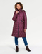 Long Quilted Water Resistant Coat - Burgundy