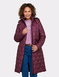 Long Quilted Water Resistant Coat - Burgundy