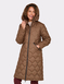 Long Quilted Water Resistant Coat - Chocolate