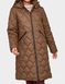 Long Quilted Water Resistant Coat - Chocolate