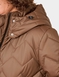 Long Quilted Water Resistant Coat - Chocolate