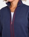 Contrast Trim Fleece Leisure Jacket - Navy