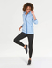 Contrast Trim Fleece Leisure Jacket - Pale Blue