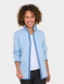 Contrast Trim Fleece Leisure Jacket - Pale Blue
