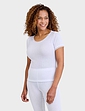 Heatguard Pointelle Thermal Short Sleeve Vest - White