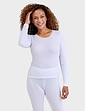 Heatguard Pointelle Thermal Long Sleeve Vest - White