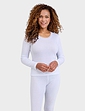 Heatguard Pointelle Thermal Long Sleeve Vest - White