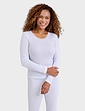 Heatguard Pointelle Thermal Long Sleeve Vest - White