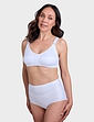 Cotton Rich Wide Strap Front Fastening Bra - White