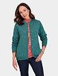 Cable and Diamond Design Cardigan - Green