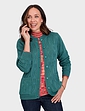 Cable and Diamond Design Cardigan - Green