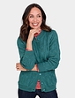 Cable and Diamond Design Cardigan - Green