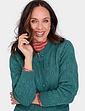 Cable and Diamond Design Cardigan - Green